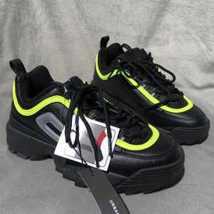 fila disruptor black reflective